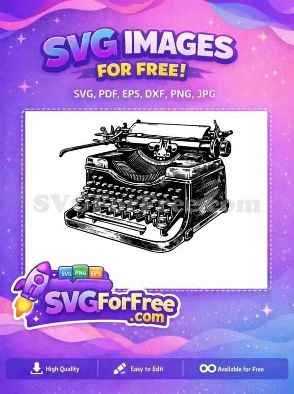 Free Typewriter Keys Free Detailed Silhouette Typewriter Free SVG