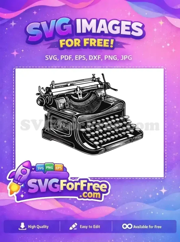 Free Detailed Keys Free Intricate Design Typewriter Free SVG