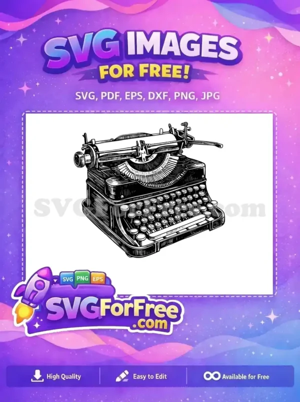 Free Detailed Keys Free Elegant Black Typewriter Free SVG
