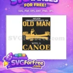Free Canoe Paddler Silhouette Free Typography Design Old Man Free SVG - Instant Download