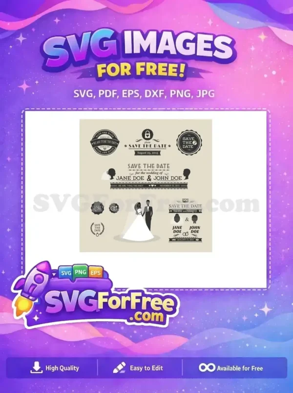 Free Wedding Invitation Free Save the Date Typography Free SVG