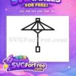 Free Simple Line Free Japanese Style Umbrella Free SVG - Instant Download