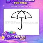 Free Black Umbrella Free Simple Rain Free SVG - Instant Download
