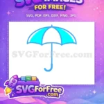 Free Cyan Umbrella Free Weather Half Black Free SVG - Instant Download