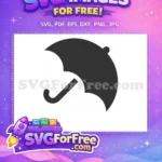Free Simple Curved Free Gray Umbrella Rain Free SVG - Instant Download