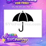 Free Black Umbrella Shape Free Silhouette Weather Free SVG - Instant Download