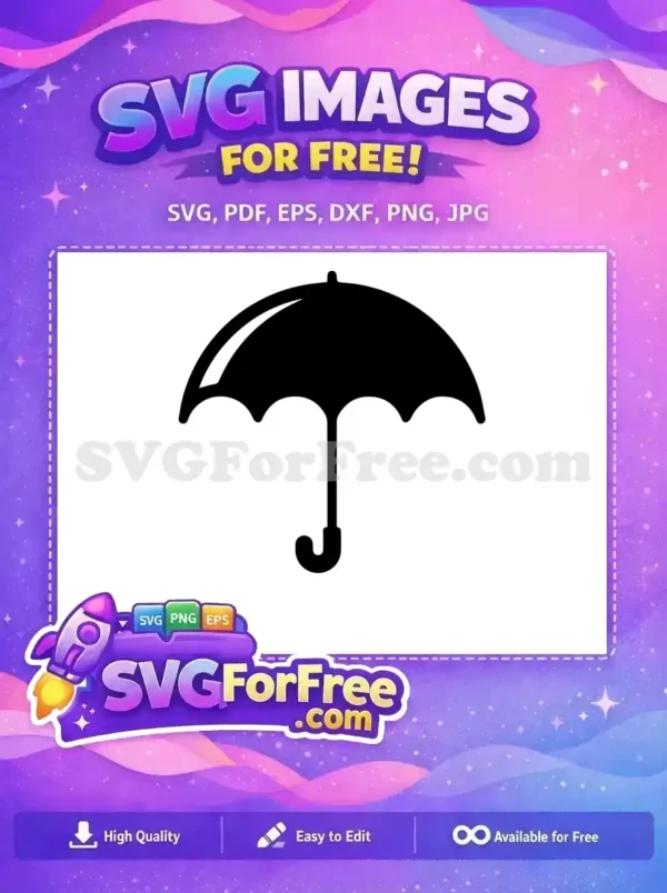 Free Black Umbrella Free Simple Shape Rainy Season Free SVG
