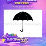 Free Minimalist Rain Protection Free Black Umbrella Simple Free SVG - Instant Download