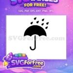 Free Black Raindrops Free Minimalist Umbrella Weather Free SVG - Instant Download