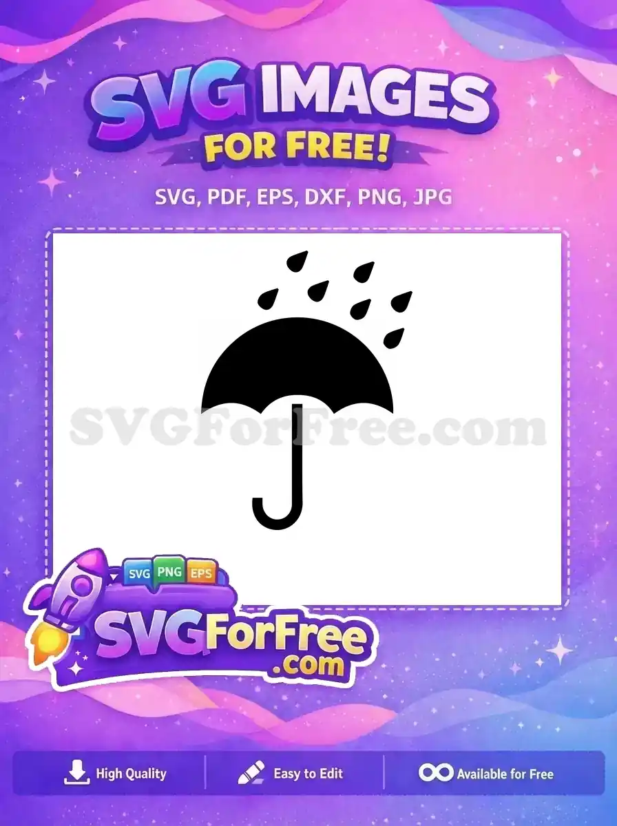 Free Black Raindrops Free Minimalist Umbrella Weather Free SVG