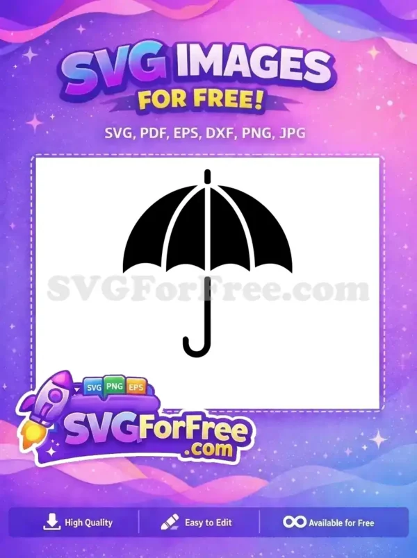 Free Simple Black Free Outline Weather Free Umbrella SVG