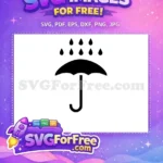 Free Black Umbrella Free Raindrops Weather Cartoon Free SVG - Instant Download