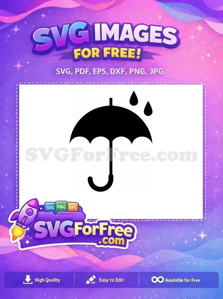 Free Simple Umbrella Free Minimalist Shape Umbrella Free SVG