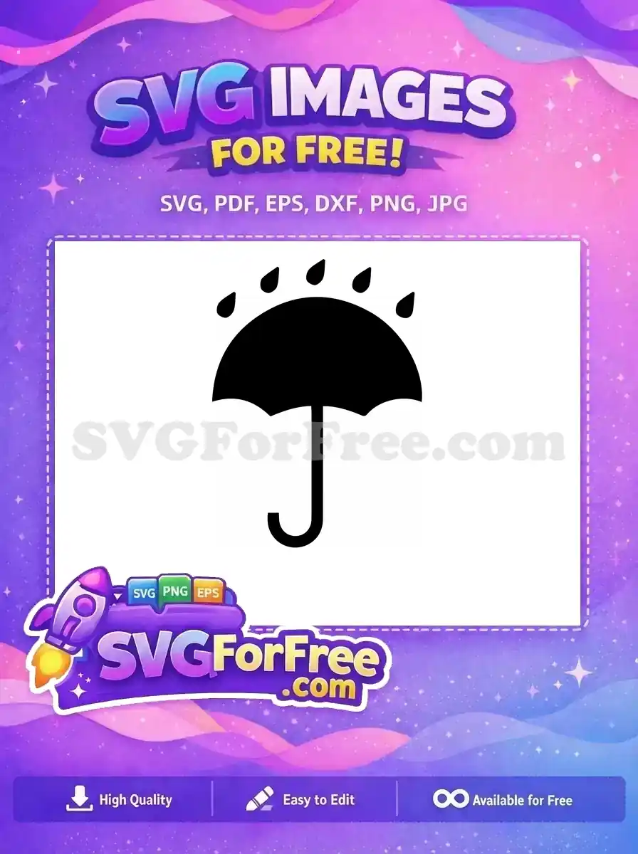 Free Raindrops Detail Free Umbrella Design Free SVG