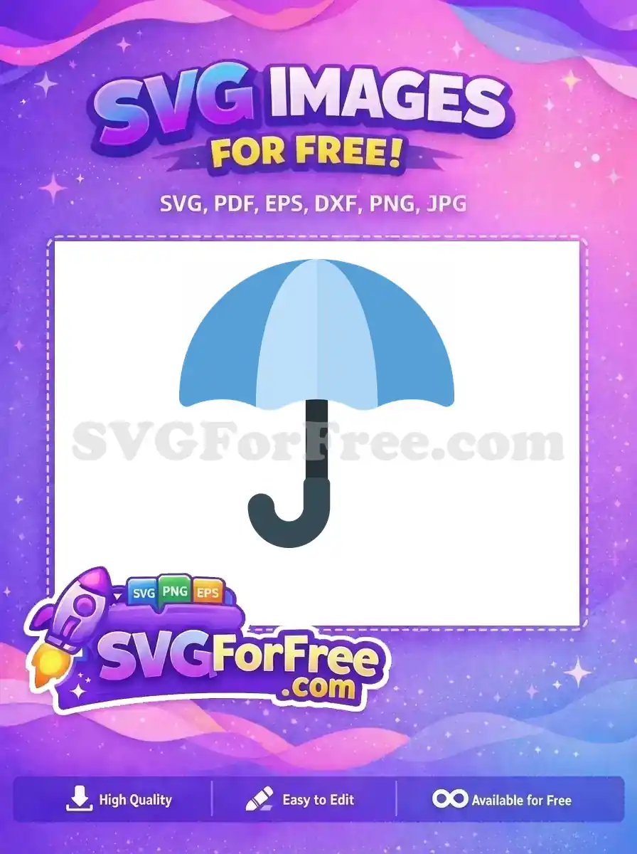 Free Light Blue Umbrella Free Weather Accessory Simple Free SVG