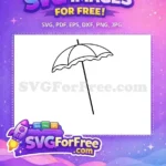 Free Simple Umbrella Free Beach Rain Protection Free SVG - Instant Download