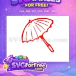Free Red Elegant Parasol Free Asian Design Umbrella Free SVG - Instant Download