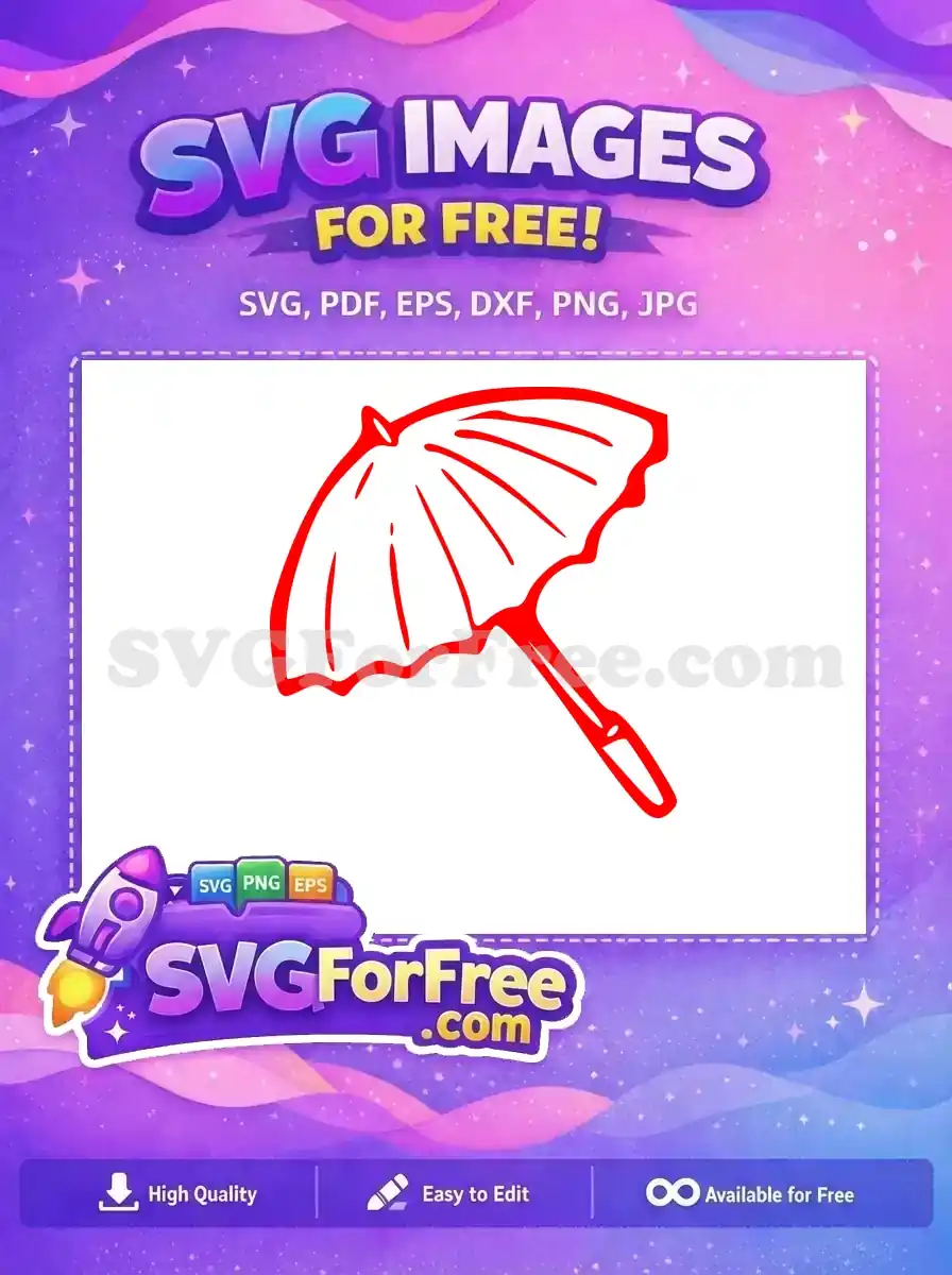 Free Red Elegant Parasol Free Asian Design Umbrella Free SVG