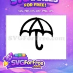 Free Umbrella Silhouette Free Simple Minimalist Design Free SVG - Instant Download