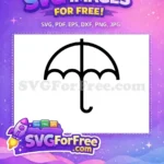 Free Black Simple Open Free Umbrella Outline Weather Free SVG - Instant Download