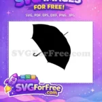 Free Black Silhouette Umbrella Free Minimalist Design Simple Free SVG - Instant Download