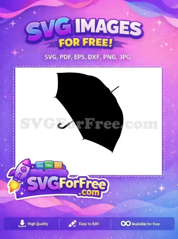 Free Black Silhouette Umbrella Free Minimalist Design Simple Free SVG