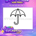 Free Simple Outline Free Weather Umbrella Icon Free SVG - Instant Download