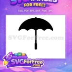 Free Black Umbrella Rain Free Weather Protection Free SVG - Instant Download