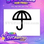 Free Umbrella Silhouette Free Simple Black Umbrella Free SVG - Instant Download
