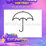 Free Umbrella Free Silhouette Character Umbrella Free SVG - Instant Download
