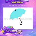Free Teal Umbrella Free Rainy Season Umbrella Free SVG - Instant Download