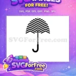 Free Striped Canopy Free Black Handle Umbrella Free SVG - Instant Download