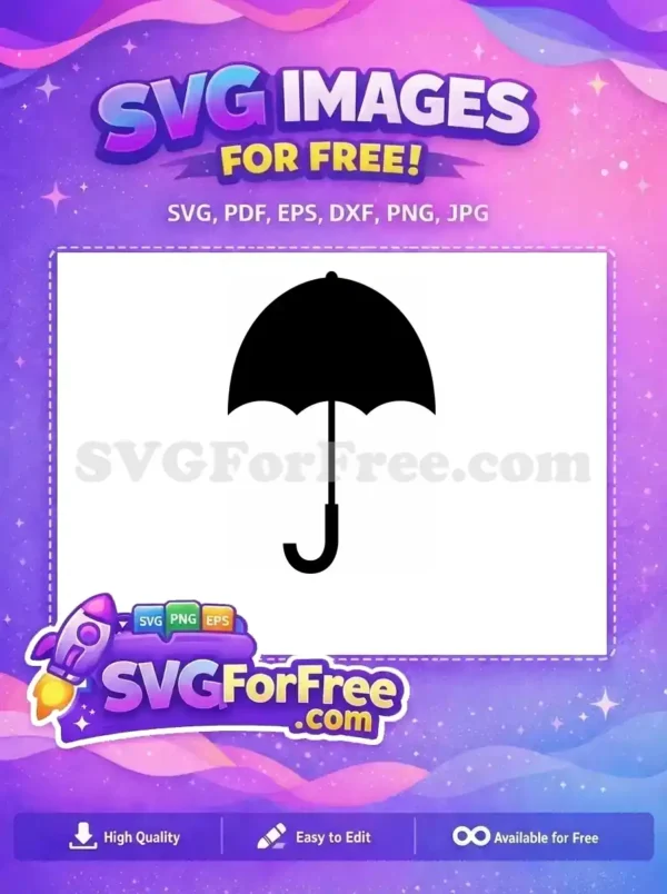 Free Umbrella Silhouette Free Minimalist Design 1 Free SVG