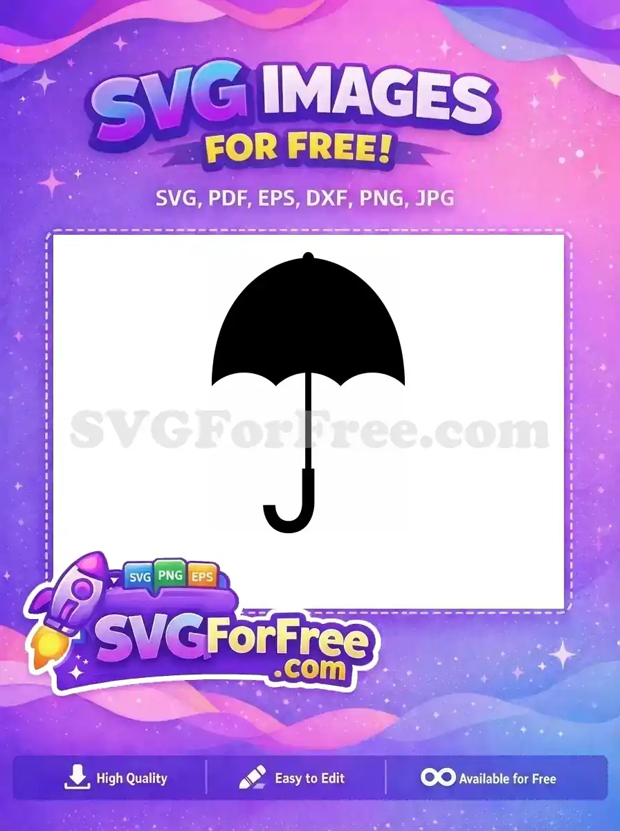 Free Umbrella Silhouette Free Minimalist Design 1 Free SVG