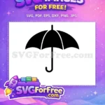 Free Simple Black Umbrella Free Weather Protection Rain Free SVG - Instant Download