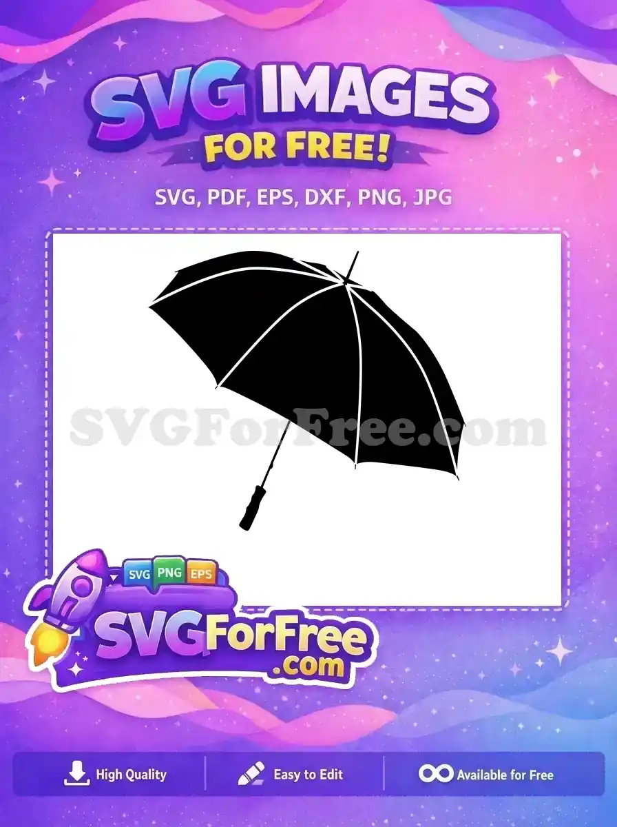 Free Black Umbrella Free Rain Protection Weather Free SVG 3