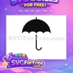 Free Black Simple Umbrella Free Weather Icon Free SVG - Instant Download