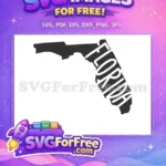 Free Black Florida Map Free State USA Free SVG - Instant Download