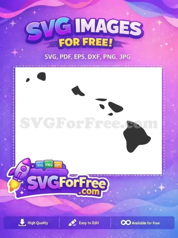 Free Detailed Hawaii Map Free United States Free SVG