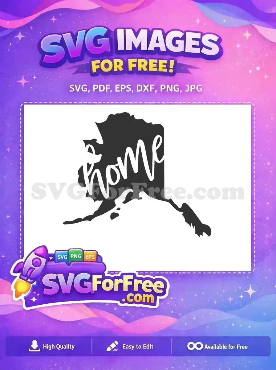 Free Alaska State Free Home Text Silhouette Free SVG