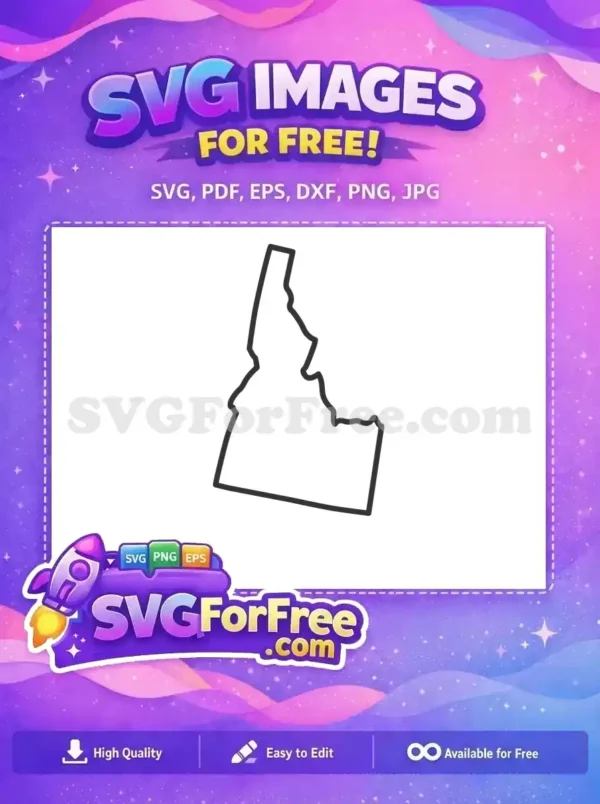 Free Idaho Outline Free State Shape USA Free SVG 2