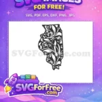 Free Floral Pattern Free Illinois State Silhouette Free SVG - Instant Download