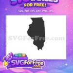 Free Illinois State Free Silhouette USA Free SVG - Instant Download
