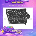 Free Iowa Map Free Silhouette USA States Free SVG - Instant Download