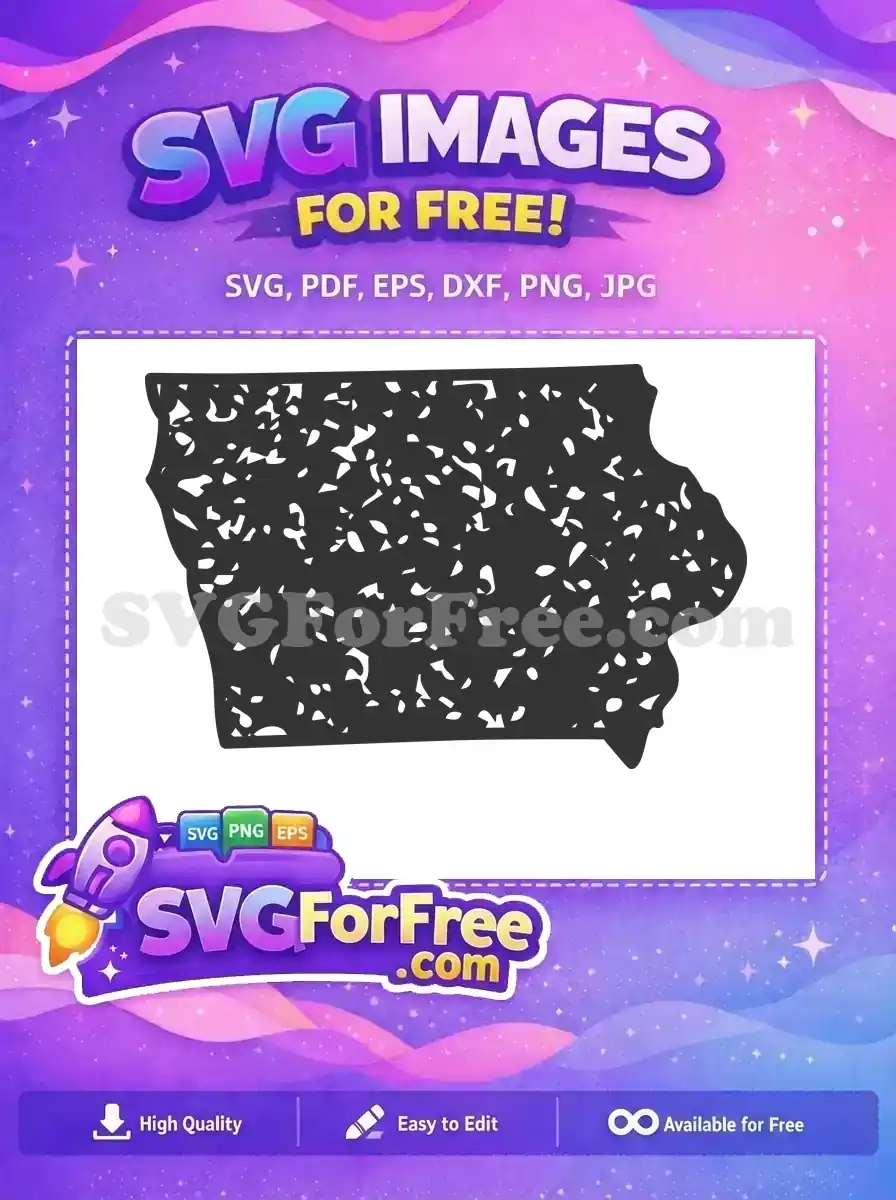 Free Iowa Map Free Silhouette USA States Free SVG