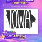 Free Iowa State Map Free Silhouette USA Free SVG - Instant Download