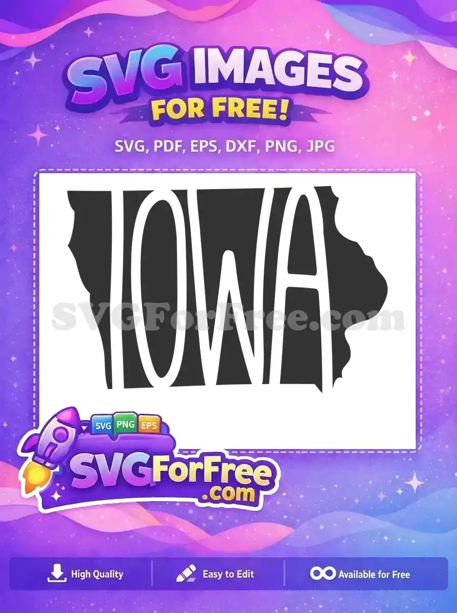 Free Iowa State Map Free Silhouette USA Free SVG