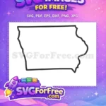 Free Iowa Outline Free United States Map Free SVG - Instant Download