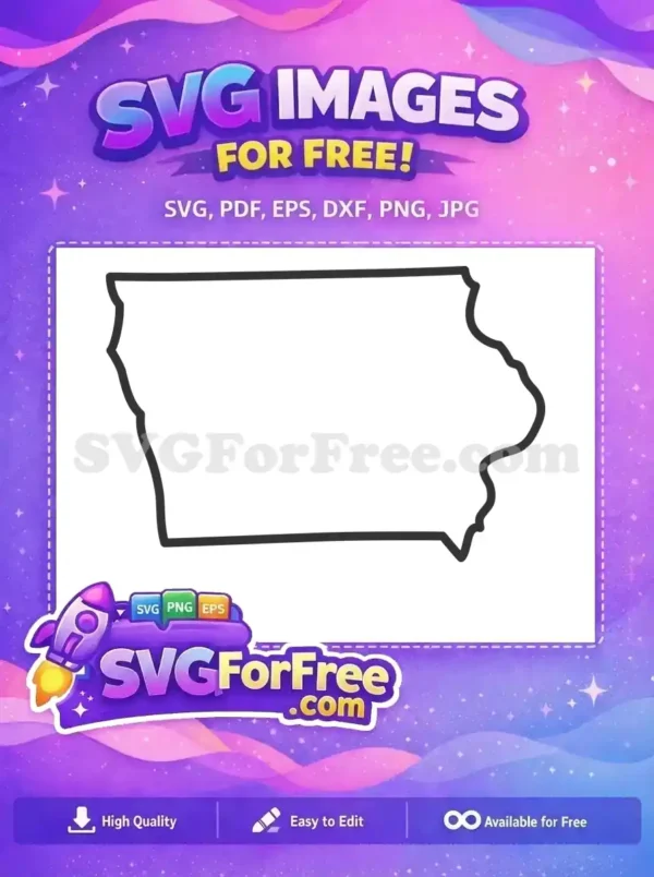 Free Iowa Outline Free United States Map Free SVG