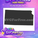 Free Kansas Silhouette Free USA State Geography Free SVG - Instant Download
